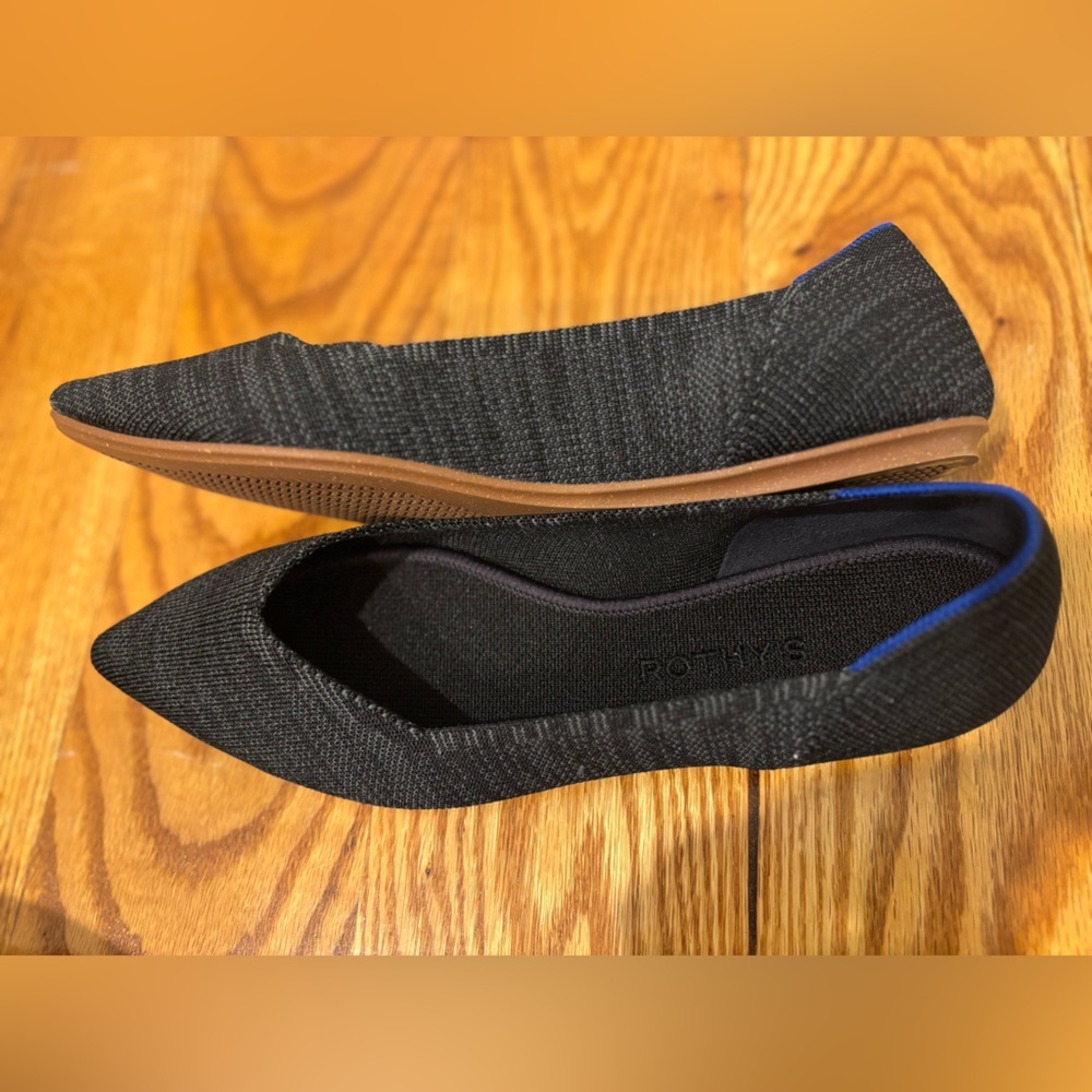 Rothy's The Point Black Gray Pointy Toe Ballet Flats Women's Shoes Size 9.5 - Picture 11 of 11
